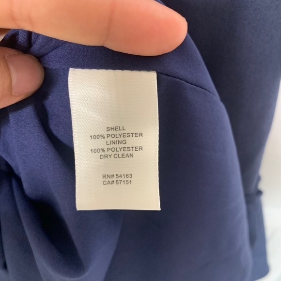 Eliza J Navy Blue Dress Ruffle peplum Sleeveless‎ Party Cocktail Size 6 guest - Picture 8 of 10